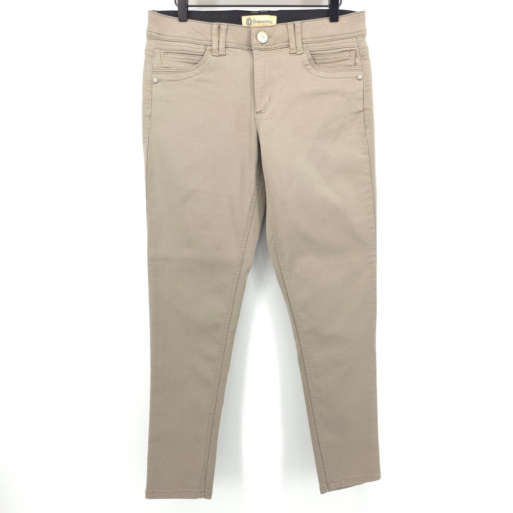 Democracy Womens Pants Ab Technology Skinny 8 Tan Khaki Stretch Shaping